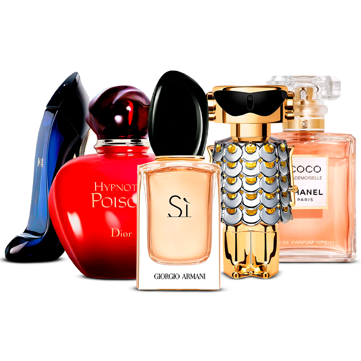 Set de 5 parfumuri – Good Girl, Hypnotic Poison, Sì, Fame i Coco Mademoiselle [100 ml]